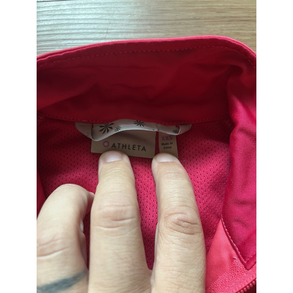 Athleta‎ Womens sz XXS Coral Half Mile Full Zip Athletic Jacket Back dye cut - Picture 2 of 8